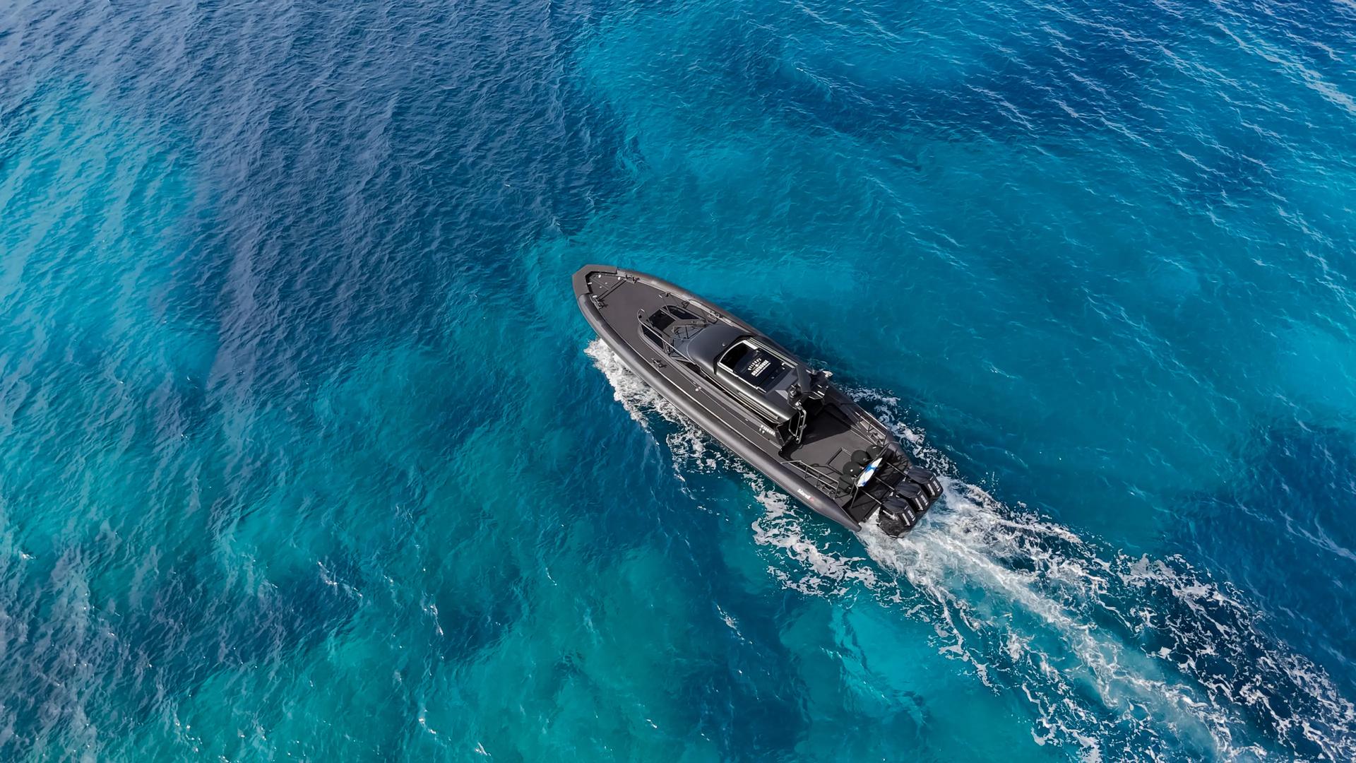 Marell aluminium powerboat cruising the Finnish archipelago near Hanko
